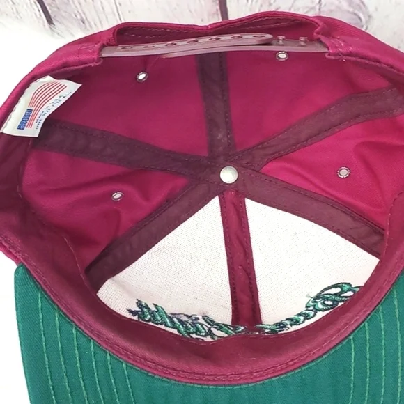 Vintage 90s Budweiser Bud Light Maroon Trucker Snapback Hat Cap Adjustable Strap - Picture 14 of 17